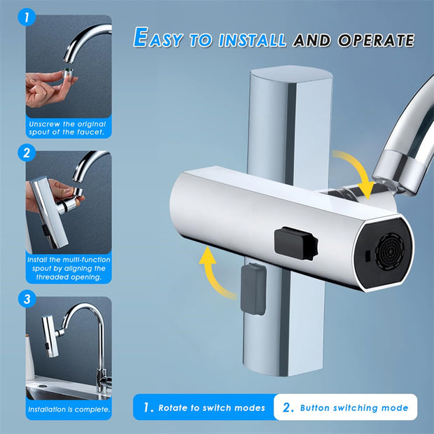 Multifunctional Water Nozzle Outlet Splash Proof And Universal Rotating